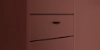 Un design d'armoire moderne brun-rouge aux lignes épurées, partie de Nolte Living.