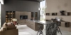 Cuisine moderne avec îlot et détails en marbre, Nolte Kitchen.