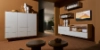 Ein stilvoller Wohnraum mit weißen Schränken und Regalen von Nolte Living.