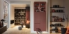 Een modern woonkamer met planken en decoraties, Nolte Living.