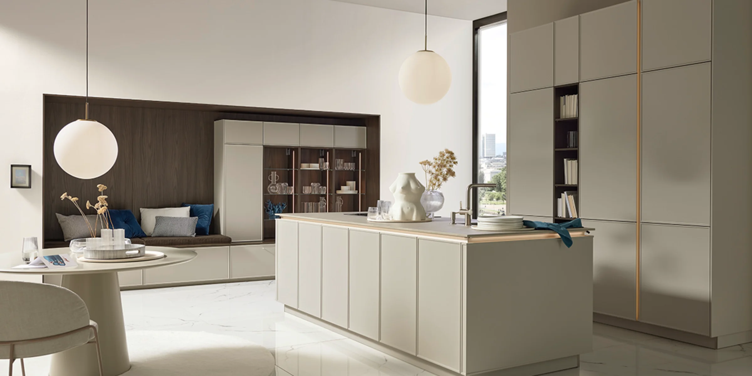 Nowoczesna kuchnia z centralną wyspą i stylowym designem. Nolte Küchen.