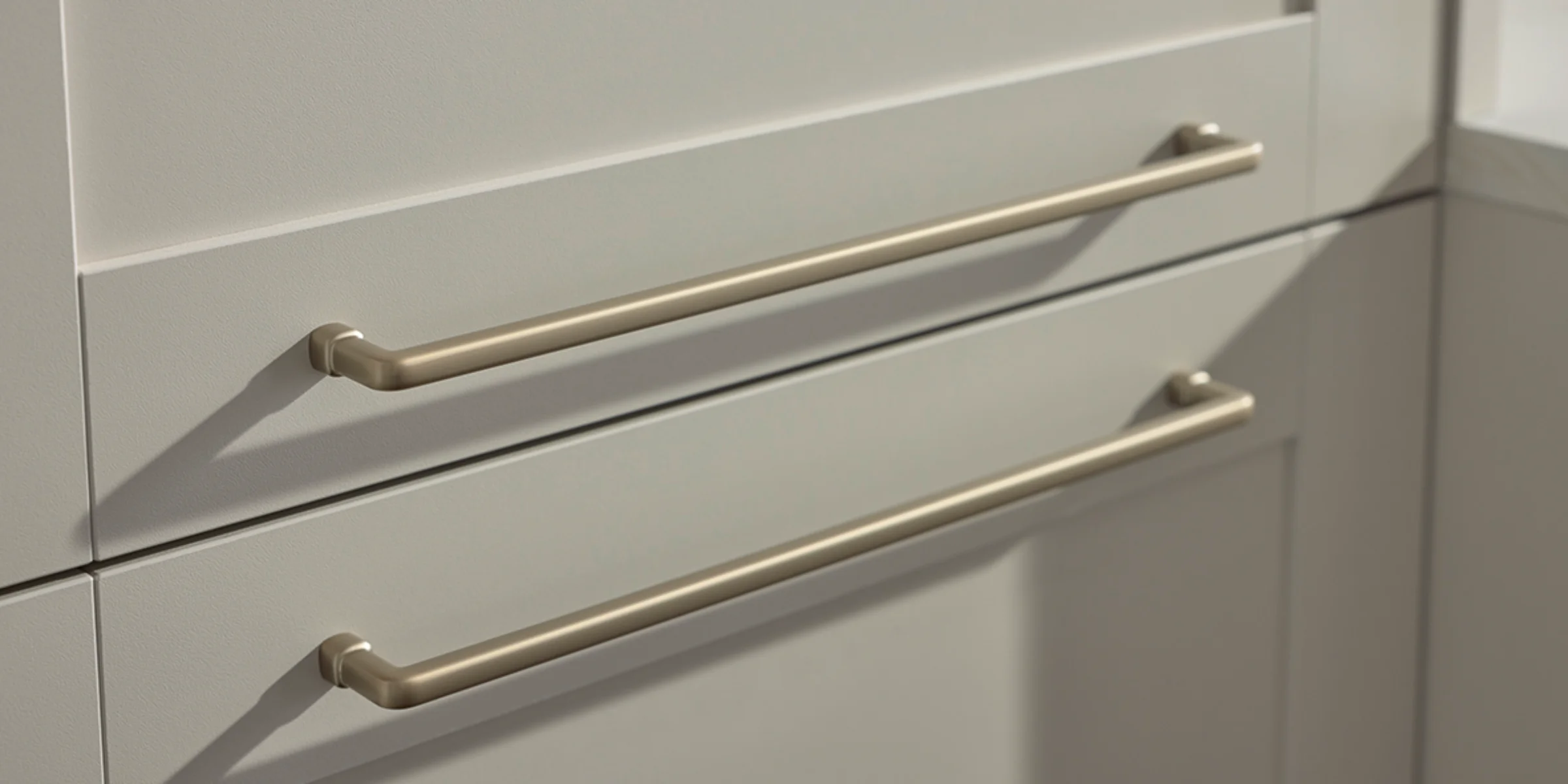 Armadio da cucina con eleganti maniglie dorate. Nolte Küchen.