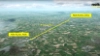 Luftaufnahme zeigt die Standorte von Nolte Küchen in Melle und Löhne, verbunden durch eine 14 km Luftlinie.
