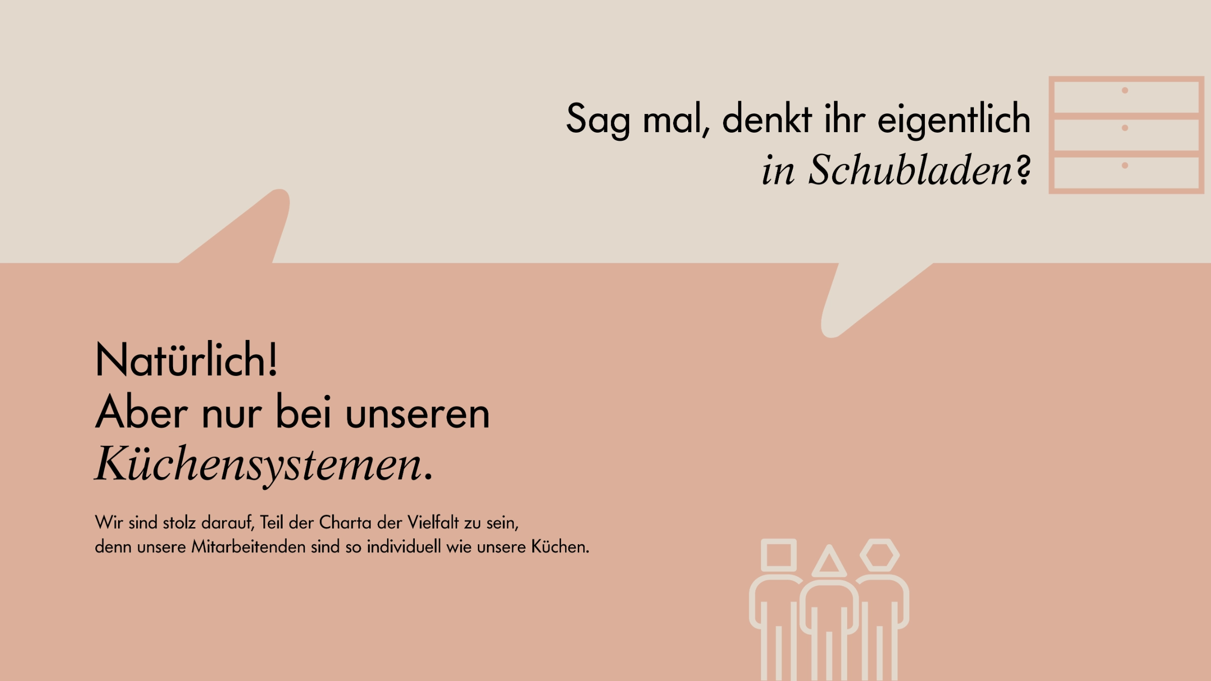 Eine Grafik mit Text über Küchensysteme von Nolte Küchen.