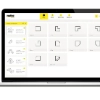 Un ordinateur portable sur une table affiche le logiciel de planification de Nolte Kitchen.