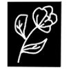 Un dessin stylisé de fleurs avec des lignes blanches sur fond noir.