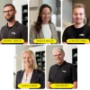 Five people smiling in a modern Nolte Kitchen kitchen.