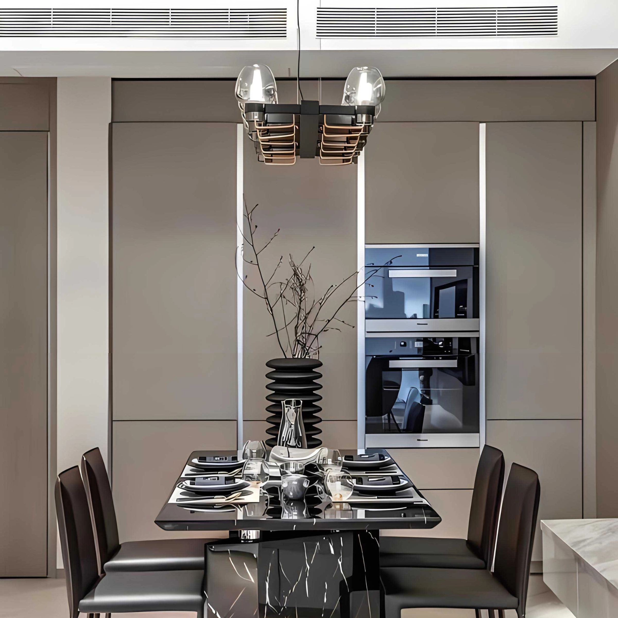 Ein elegantes Esszimmer mit modernem Design und stilvollen Möbeln von Nolte Living.