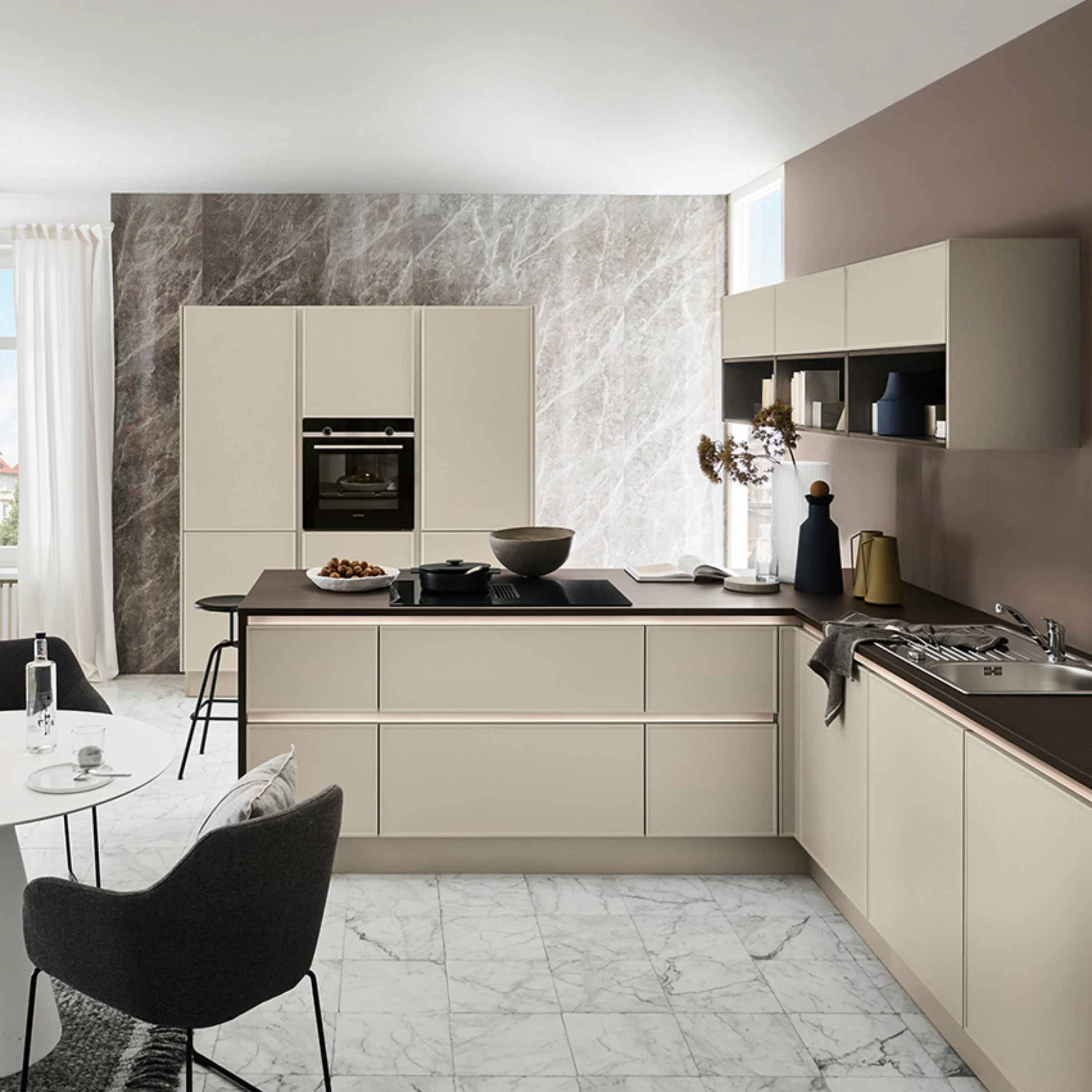 15509_25_Nolte_WK05_EVORA-LACK_AP-Noce-Marone_MatrixArt-Edelstahl